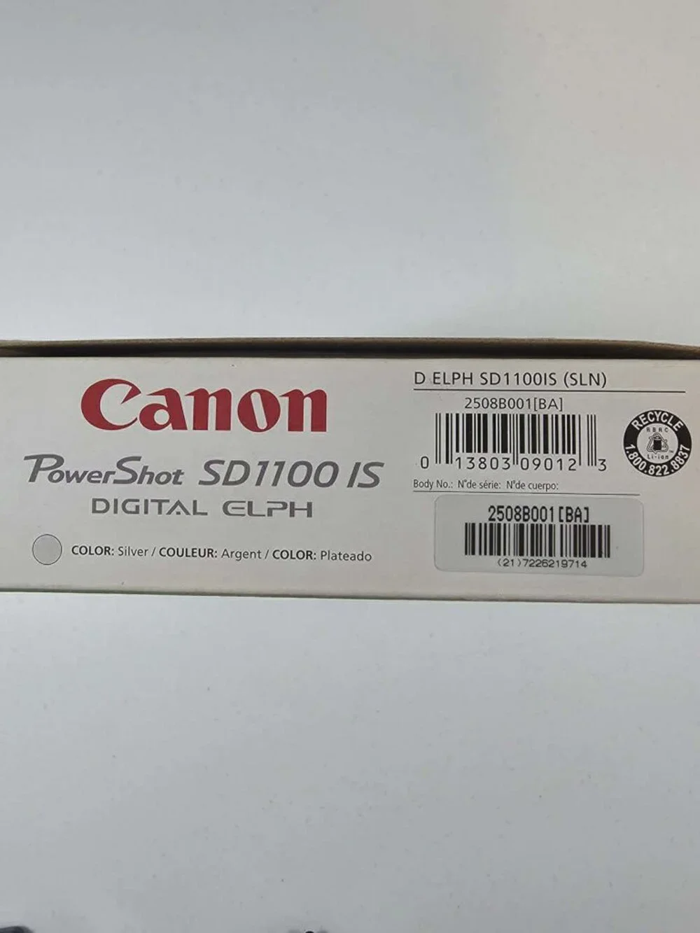 CANON POWER SHOT SD1100 IS DIGITAL ELPH SILVER CAMERA **READ**